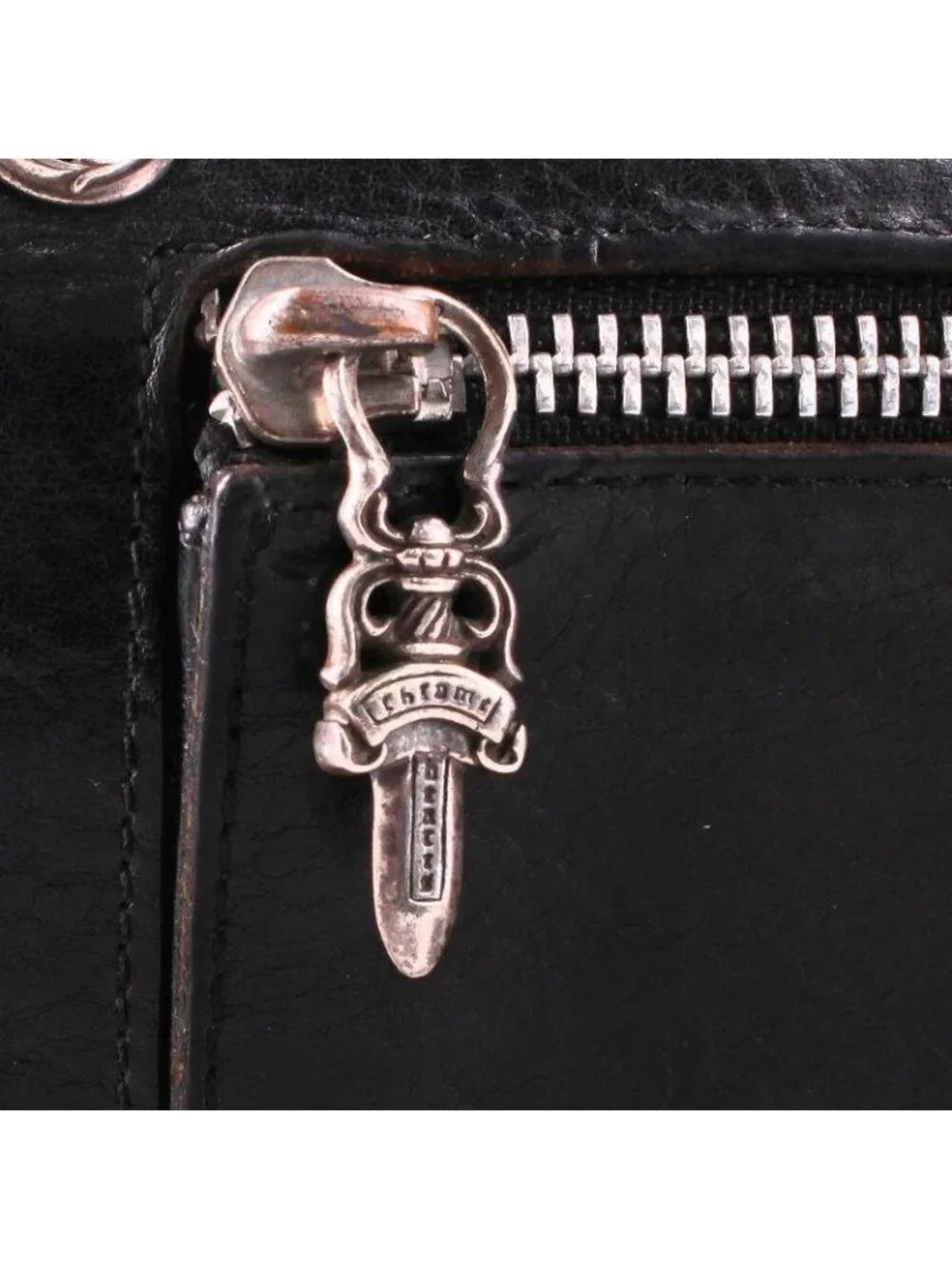 Chrome Hearts Wave Cross Ball Button Leather Wallet